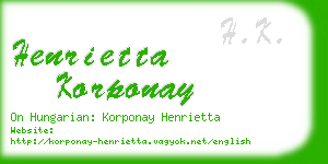 henrietta korponay business card